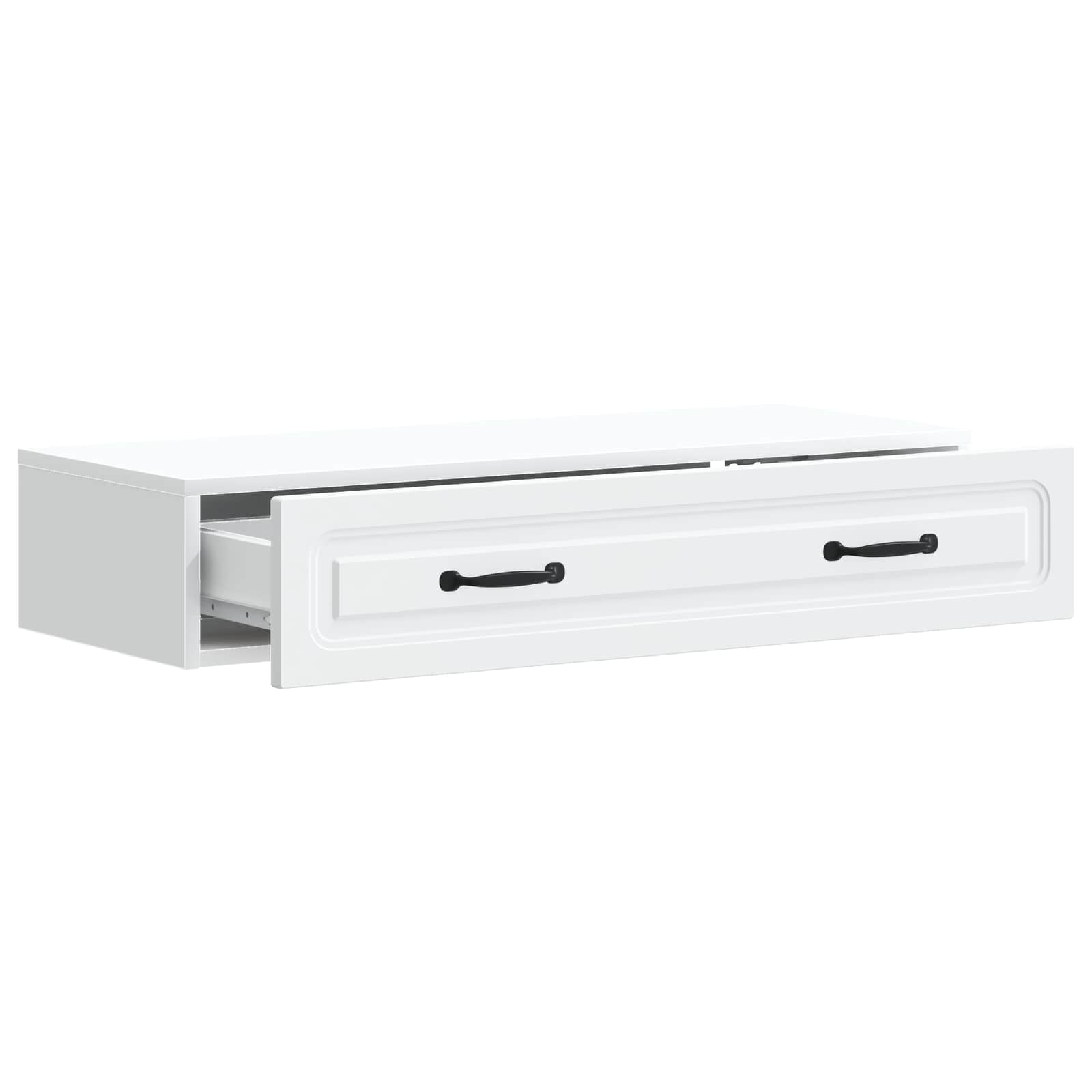 Wandmontage Zijtafel Wit 87,5 x 34,5 x 17 cm Bewerkt hout