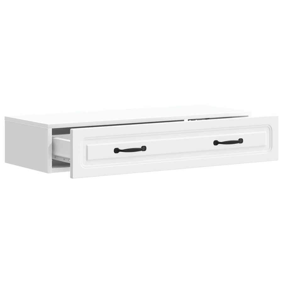 Wandmontage Zijtafel Wit 87,5 x 34,5 x 17 cm Bewerkt hout