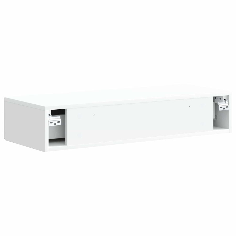 Wandmontage Zijtafel Wit 87,5 x 34,5 x 17 cm Bewerkt hout