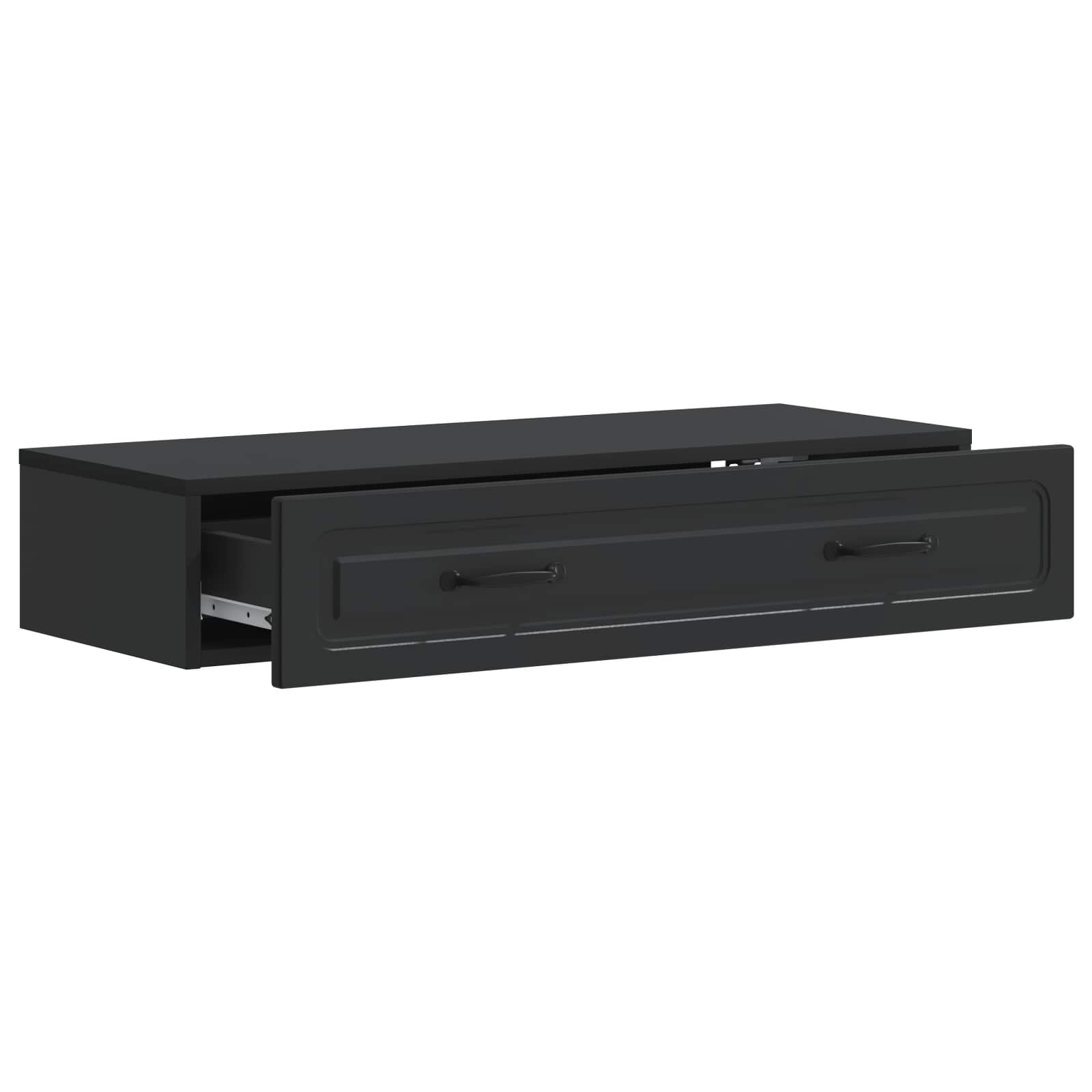 Wandmontage Zijtafel Zwart 87,5 x 34,5 x 17 cm Bewerkt hout