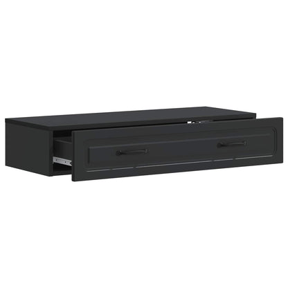Wandmontage Zijtafel Zwart 87,5 x 34,5 x 17 cm Bewerkt hout