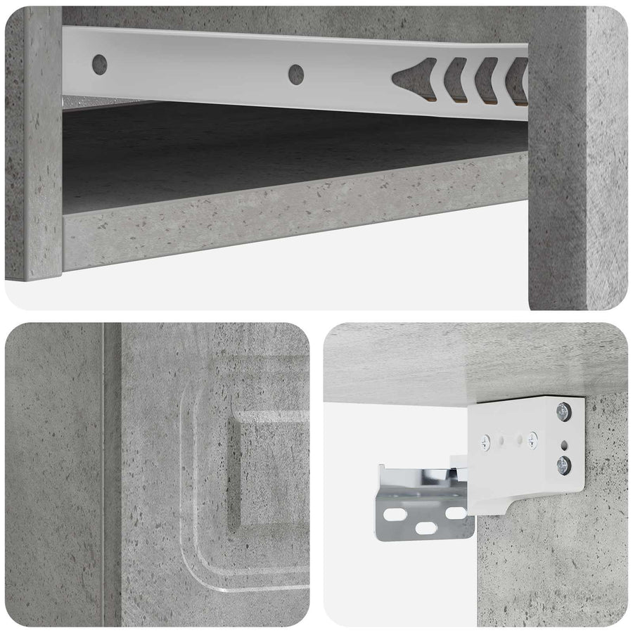 Wandmontage Zijtafel Betongrijs 87,5 x 34,5 x 17 cm