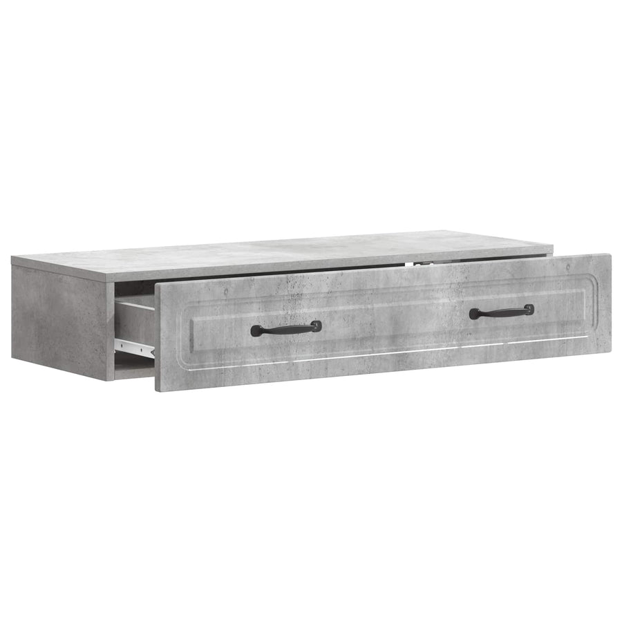 Wandmontage Zijtafel Betongrijs 87,5 x 34,5 x 17 cm