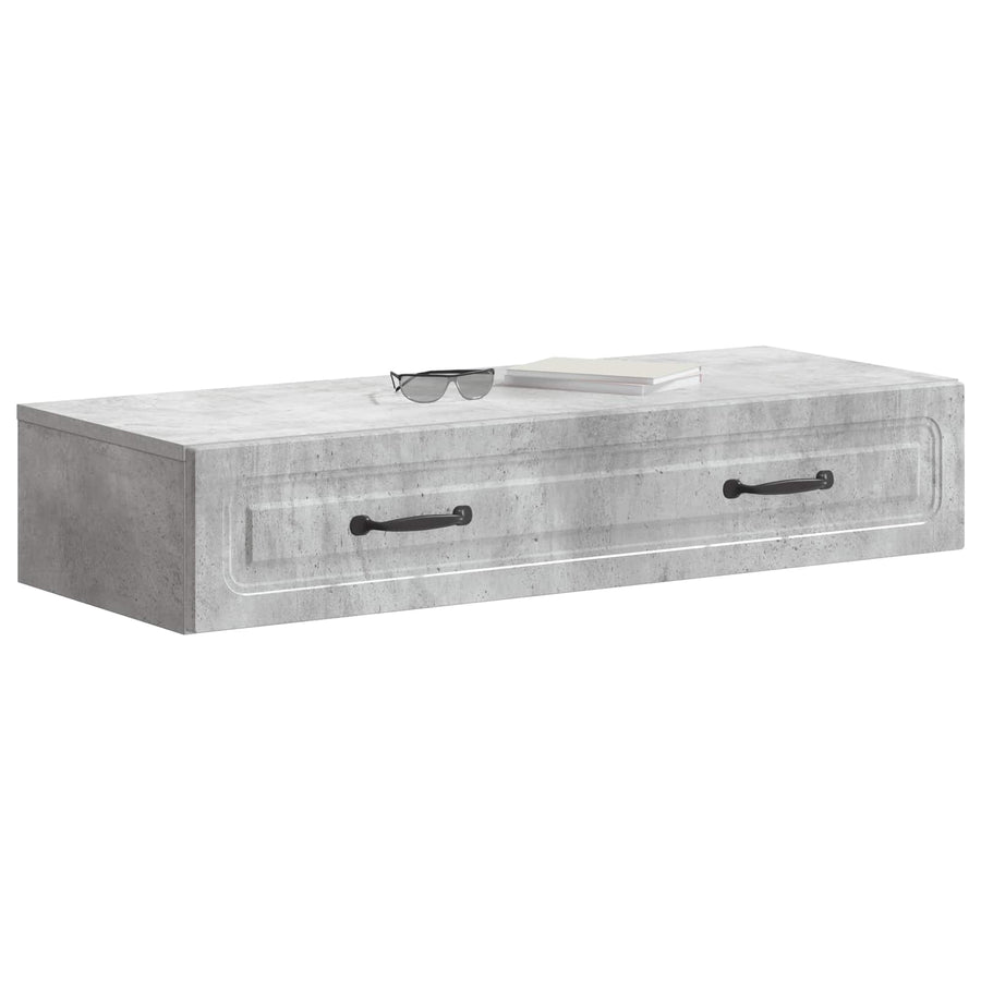 Wandmontage Zijtafel Betongrijs 87,5 x 34,5 x 17 cm