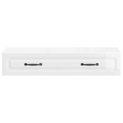 Wandmontage Zijtafel Hoogglans Wit 87,5 x 34,5 x 17 cm