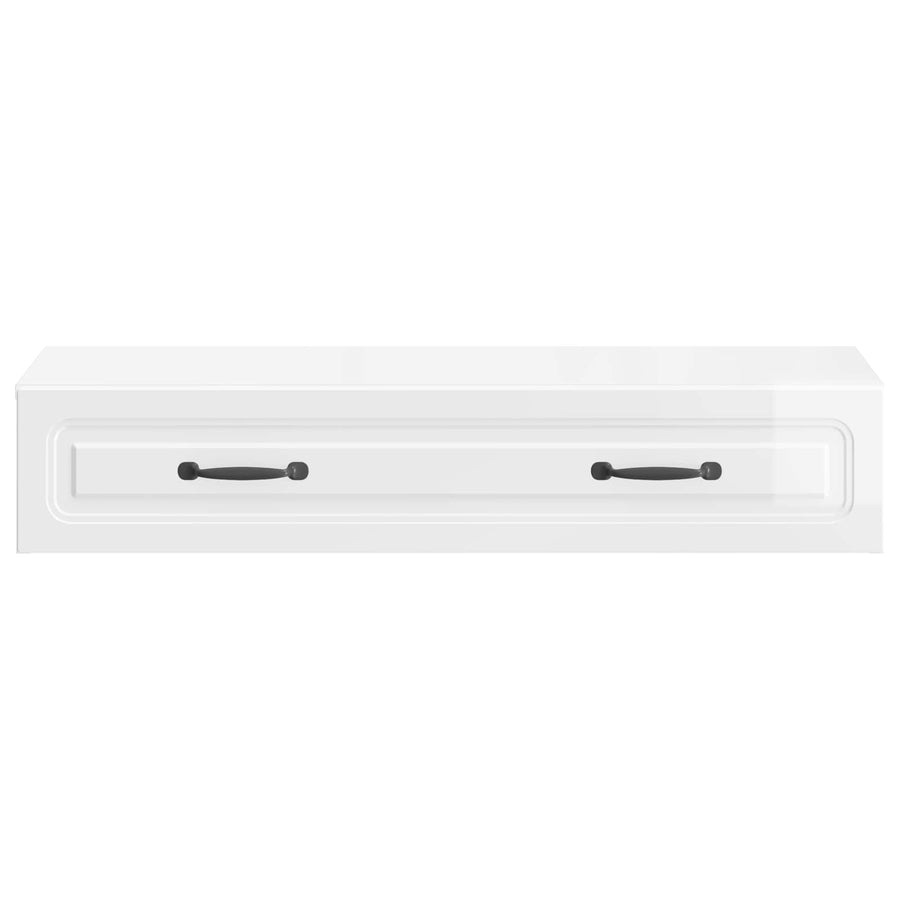 Wandmontage Zijtafel Hoogglans Wit 87,5 x 34,5 x 17 cm