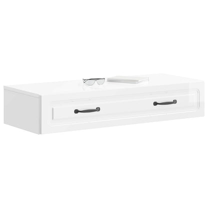Wandmontage Zijtafel Hoogglans Wit 87,5 x 34,5 x 17 cm