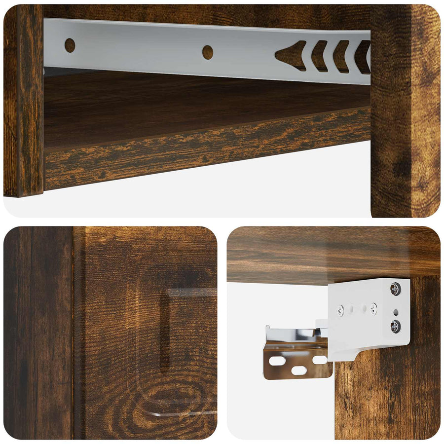 Wandmontage Zijtafel Gerookt eiken 87,5 x 34,5 x 17 cm