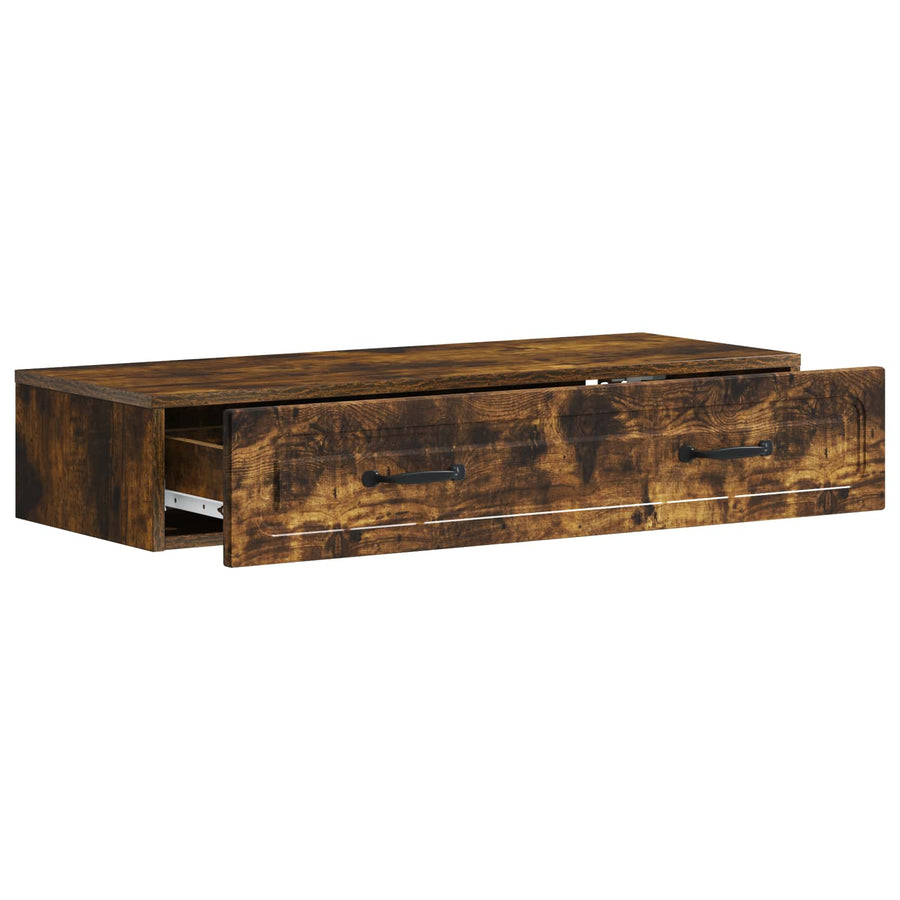 Wandmontage Zijtafel Gerookt eiken 87,5 x 34,5 x 17 cm