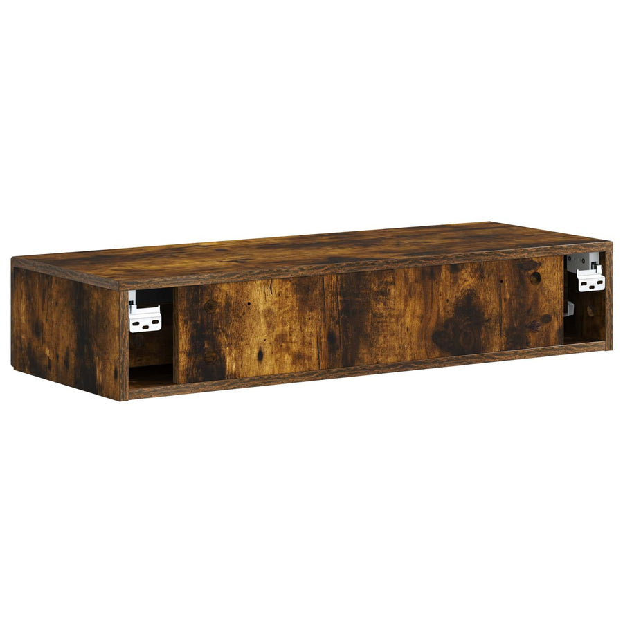Wandmontage Zijtafel Gerookt eiken 87,5 x 34,5 x 17 cm