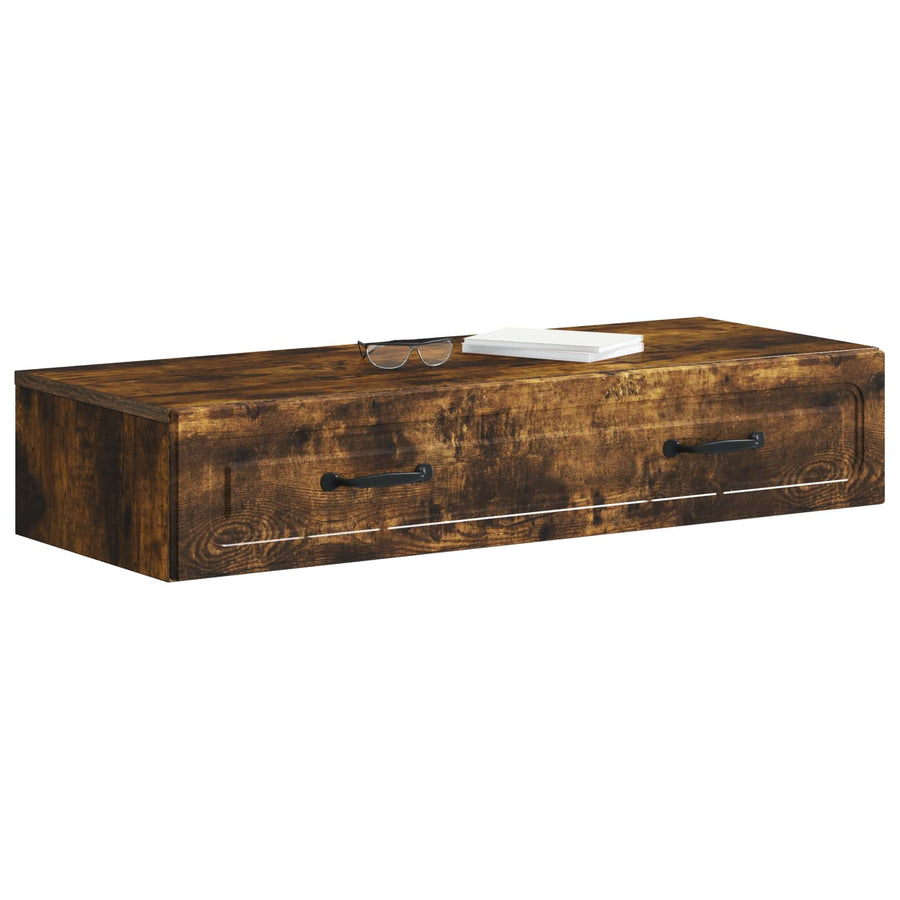 Wandmontage Zijtafel Gerookt eiken 87,5 x 34,5 x 17 cm