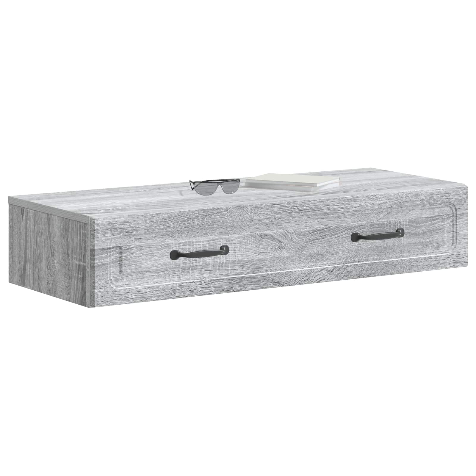 Wandmontage Zijtafel Grijs sonoma 87,5 x 34,5 x 17 cm