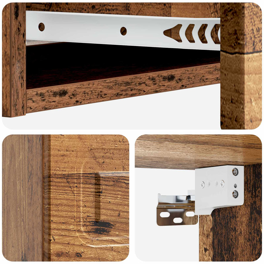 Wandmontage Zijtafel Oud hout 87,5 x 34,5 x 17 cm Bewerkt hout