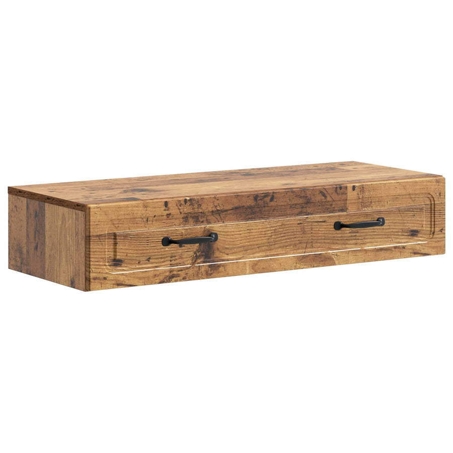 Wandmontage Zijtafel Oud hout 87,5 x 34,5 x 17 cm Bewerkt hout