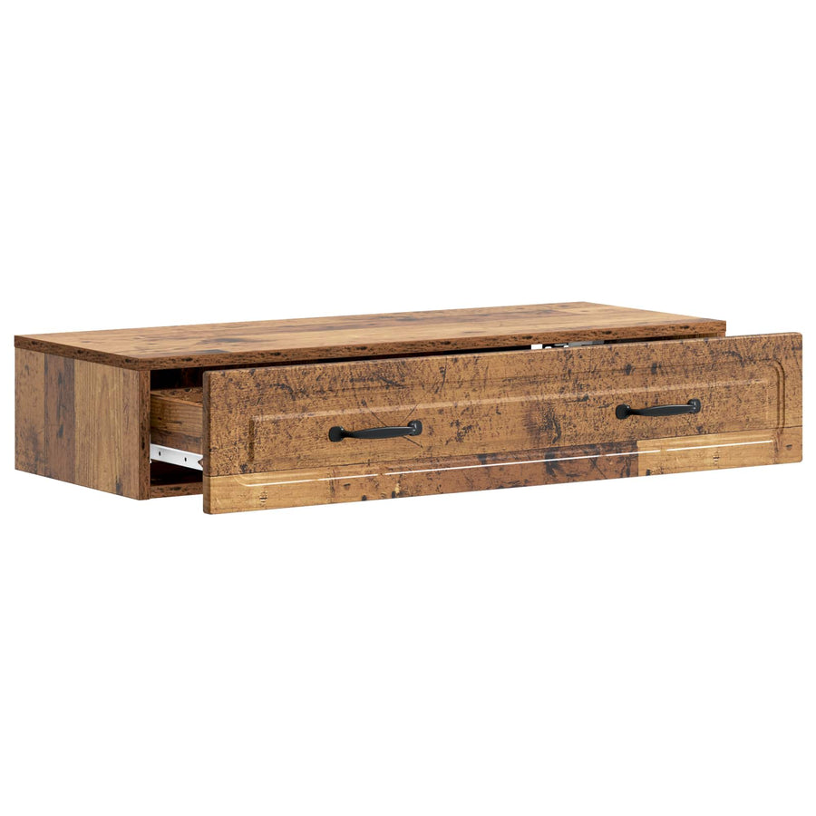 Wandmontage Zijtafel Oud hout 87,5 x 34,5 x 17 cm Bewerkt hout