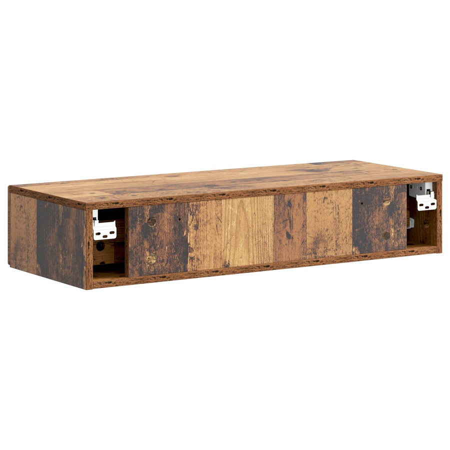 Wandmontage Zijtafel Oud hout 87,5 x 34,5 x 17 cm Bewerkt hout