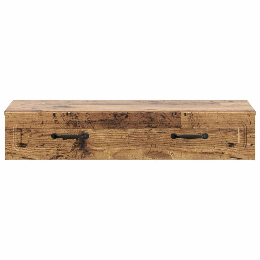 Wandmontage Zijtafel Oud hout 87,5 x 34,5 x 17 cm Bewerkt hout