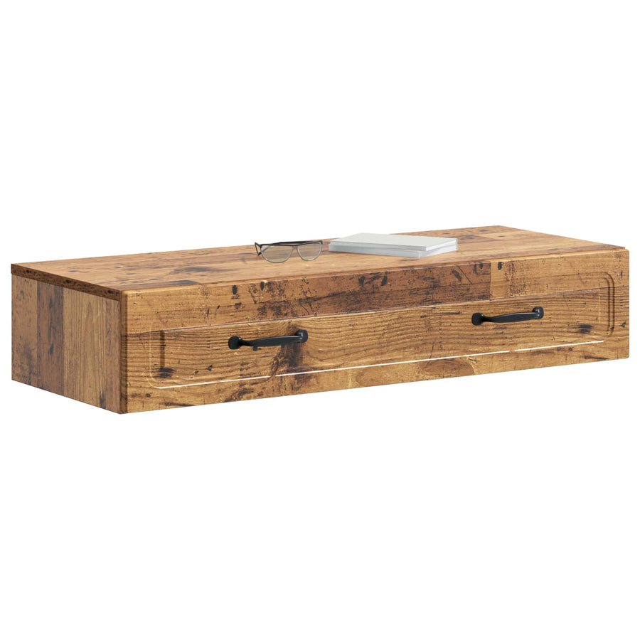 Wandmontage Zijtafel Oud hout 87,5 x 34,5 x 17 cm Bewerkt hout