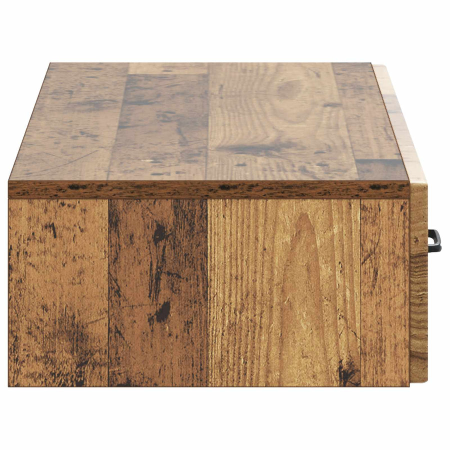 Wandmontage Zijtafel Oud hout 87,5 x 34,5 x 17 cm Bewerkt hout