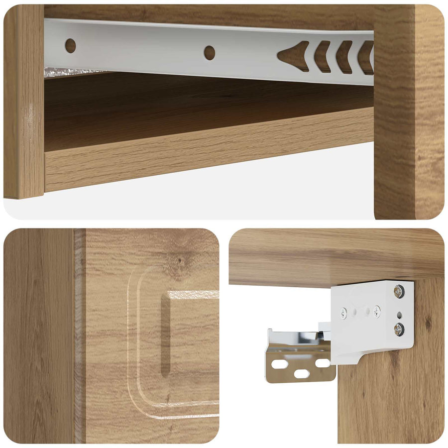 Wandmontage Zijtafel Artisanaal eiken 87,5 x 34,5 x 17 cm