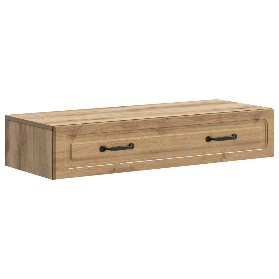 Wandmontage Zijtafel Artisanaal eiken 87,5 x 34,5 x 17 cm