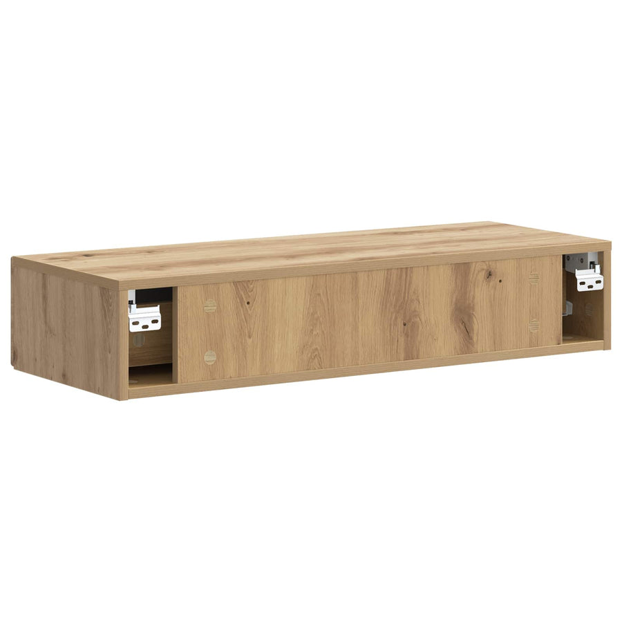 Wandmontage Zijtafel Artisanaal eiken 87,5 x 34,5 x 17 cm
