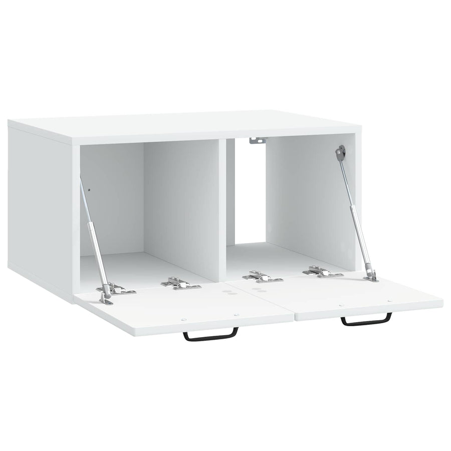Wandbeugel TV-kast Wit 59,5 x 41 x 30 cm Bewerkt hout