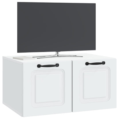 Wandbeugel TV-kast Wit 59,5 x 41 x 30 cm Bewerkt hout