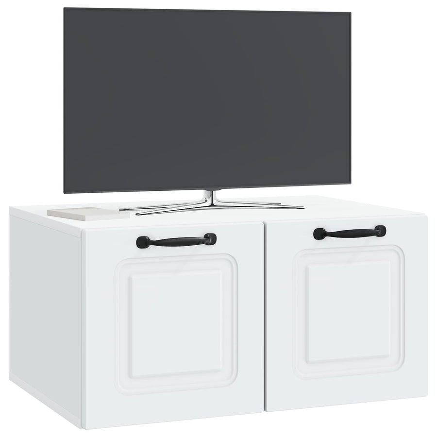 Wandbeugel TV-kast Wit 59,5 x 41 x 30 cm Bewerkt hout