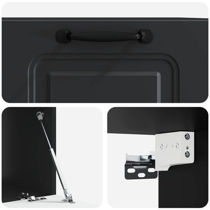 Wandbeugel TV-kast Zwart 59,5 x 41 x 30 cm Bewerkt hout