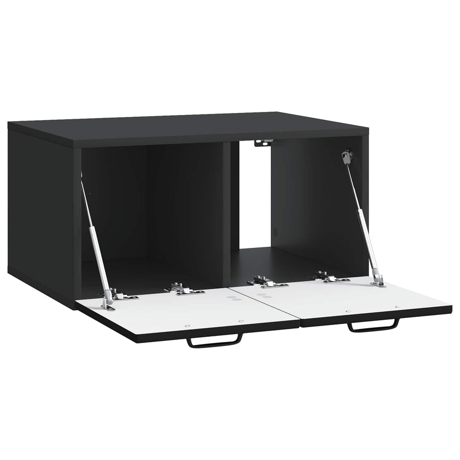 Wandbeugel TV-kast Zwart 59,5 x 41 x 30 cm Bewerkt hout