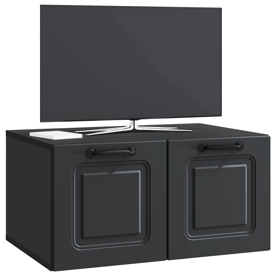 Wandbeugel TV-kast Zwart 59,5 x 41 x 30 cm Bewerkt hout