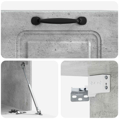 Wandbeugel TV-kast Betongrijs 59,5 x 41 x 30 cm Bewerkt hout