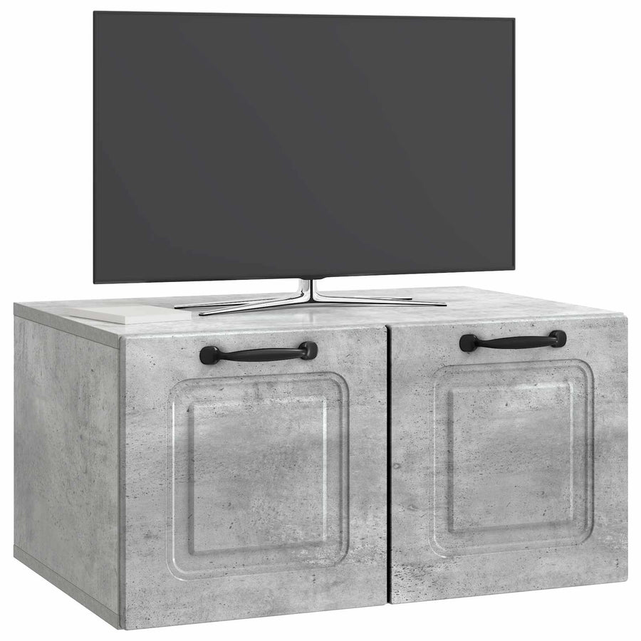 Wandbeugel TV-kast Betongrijs 59,5 x 41 x 30 cm Bewerkt hout
