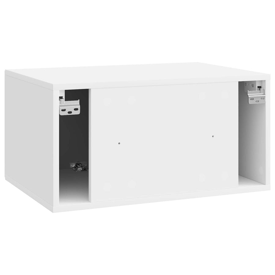 Wandbeugel TV-kast Hoogglans Wit 59,5 x 41 x 30 cm Bewerkt hout