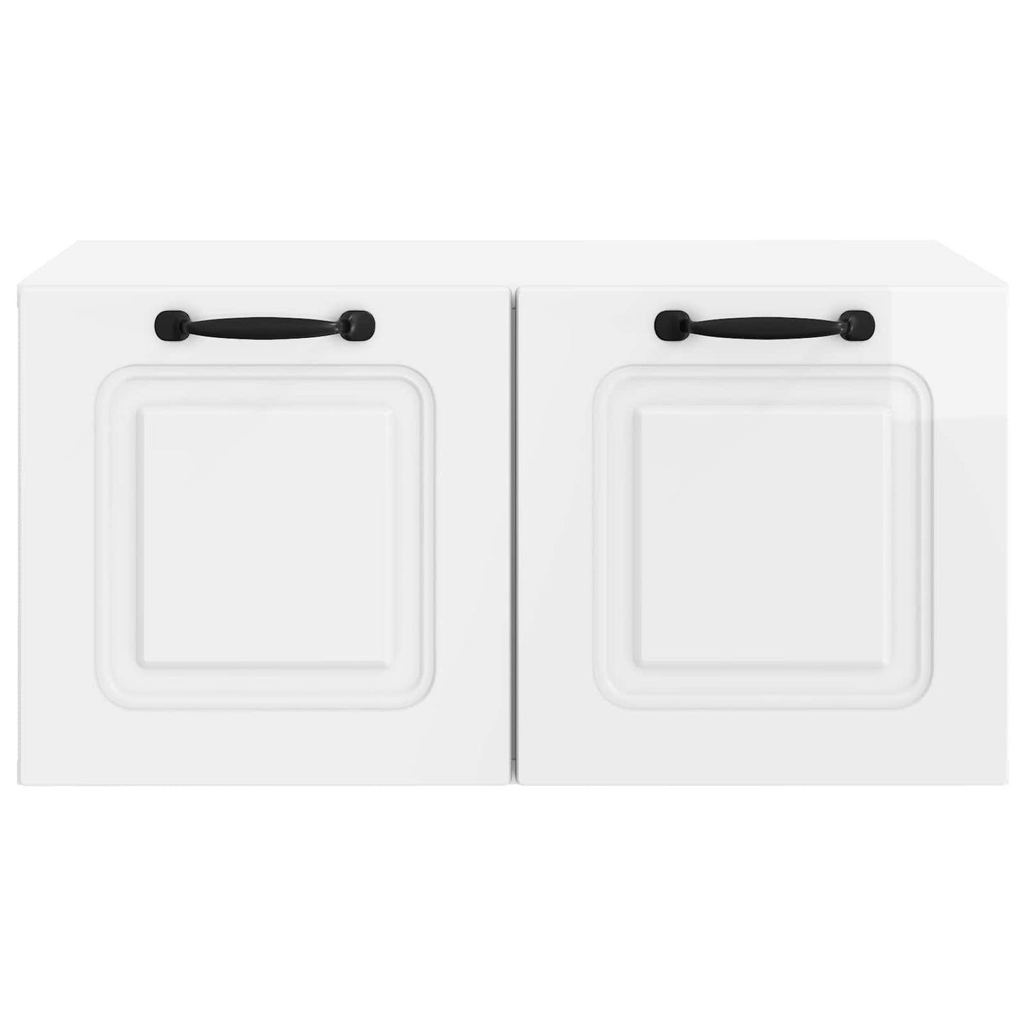 Wandbeugel TV-kast Hoogglans Wit 59,5 x 41 x 30 cm Bewerkt hout