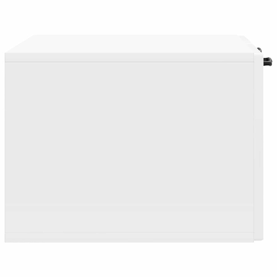 Wandbeugel TV-kast Hoogglans Wit 59,5 x 41 x 30 cm Bewerkt hout
