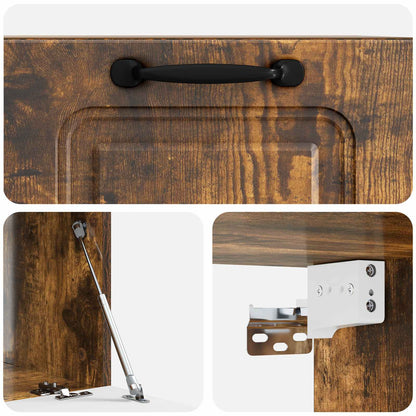 Wandbeugel TV-kast Gerookt eiken 59,5 x 41 x 30 cm Bewerkt hout