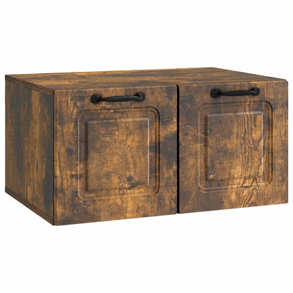 Wandbeugel TV-kast Gerookt eiken 59,5 x 41 x 30 cm Bewerkt hout