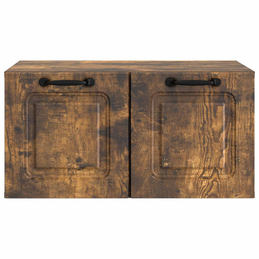 Wandbeugel TV-kast Gerookt eiken 59,5 x 41 x 30 cm Bewerkt hout