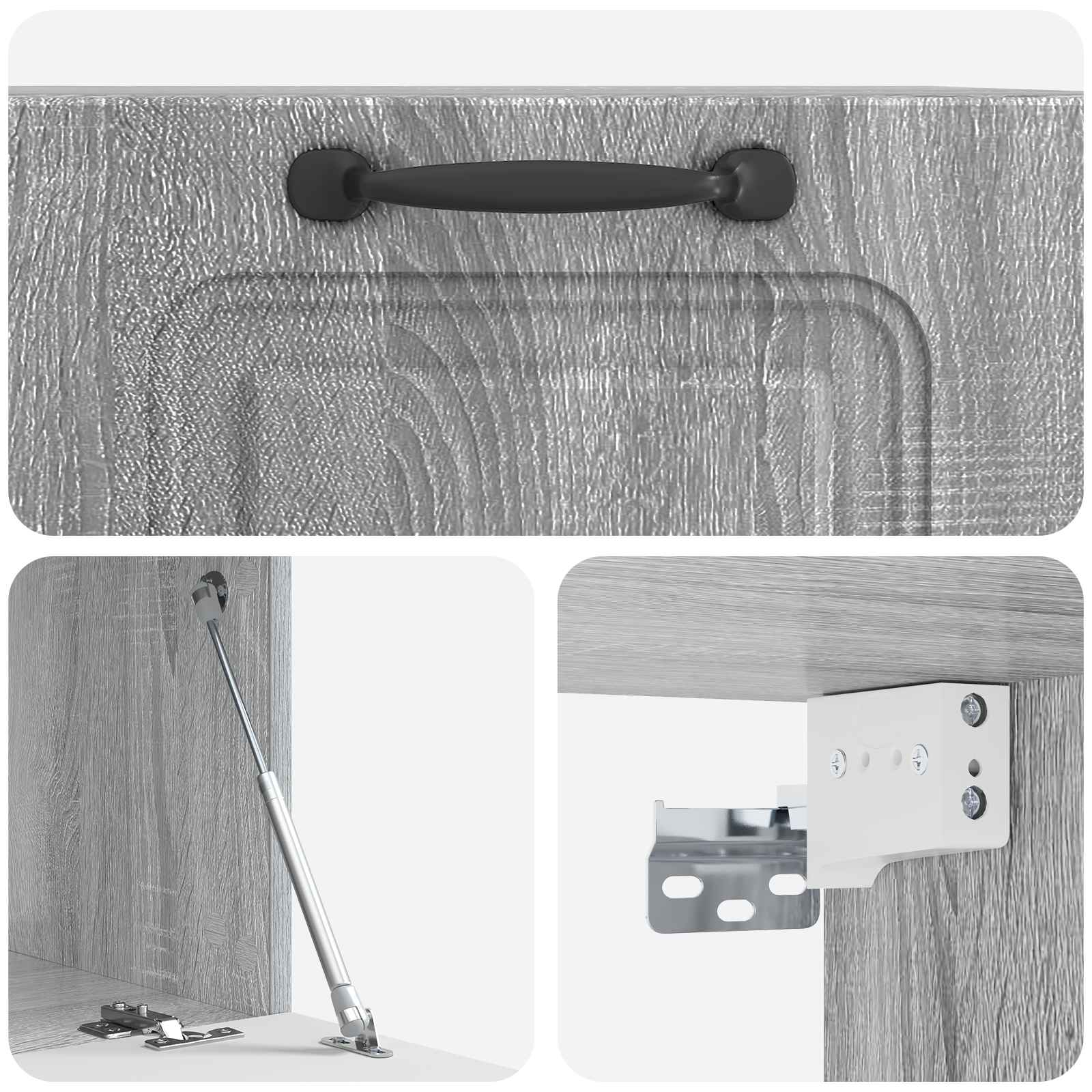 Wandbeugel TV-kast Grijs sonoma 59,5 x 41 x 30 cm Bewerkt hout