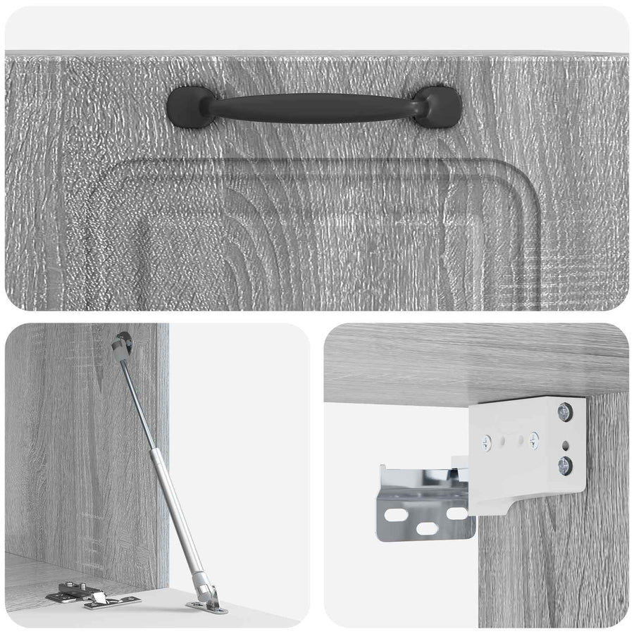 Wandbeugel TV-kast Grijs sonoma 59,5 x 41 x 30 cm Bewerkt hout