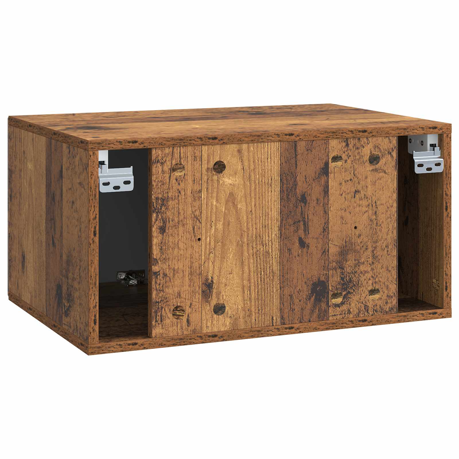 Wandbeugel TV-kast Oud hout 59,5 x 41 x 30 cm Bewerkt hout
