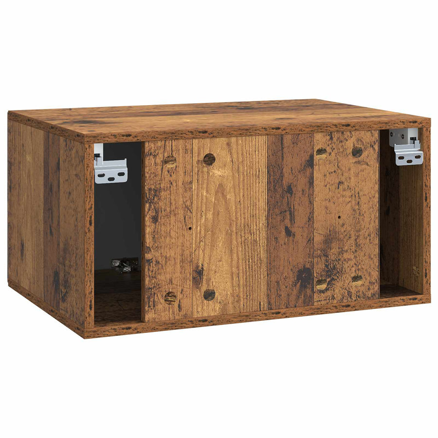 Wandbeugel TV-kast Oud hout 59,5 x 41 x 30 cm Bewerkt hout