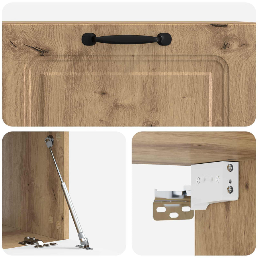 Wandbeugel TV-kast Artisanaal eiken 59,5 x 41 x 30 cm