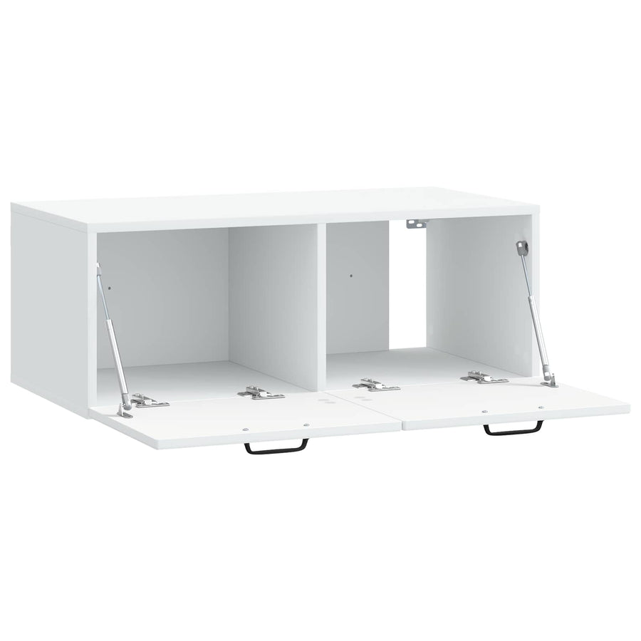 Wandbeugel TV-kast Wit 78,5 x 41 x 30 cm Bewerkt hout