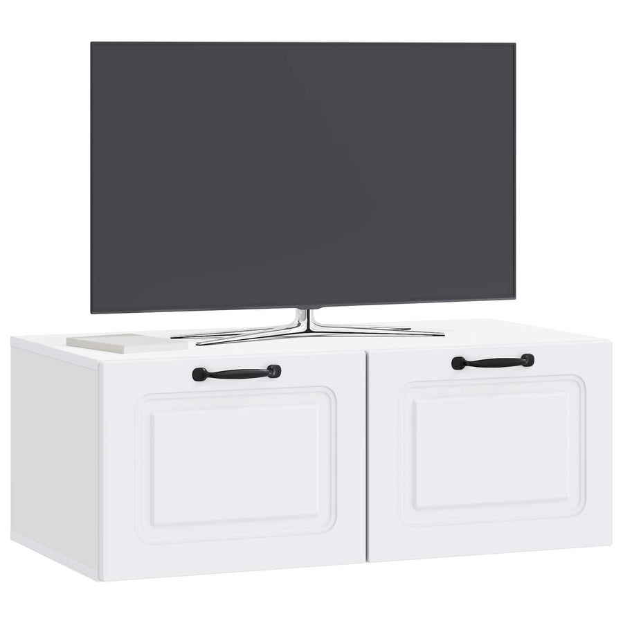 Wandbeugel TV-kast Wit 78,5 x 41 x 30 cm Bewerkt hout