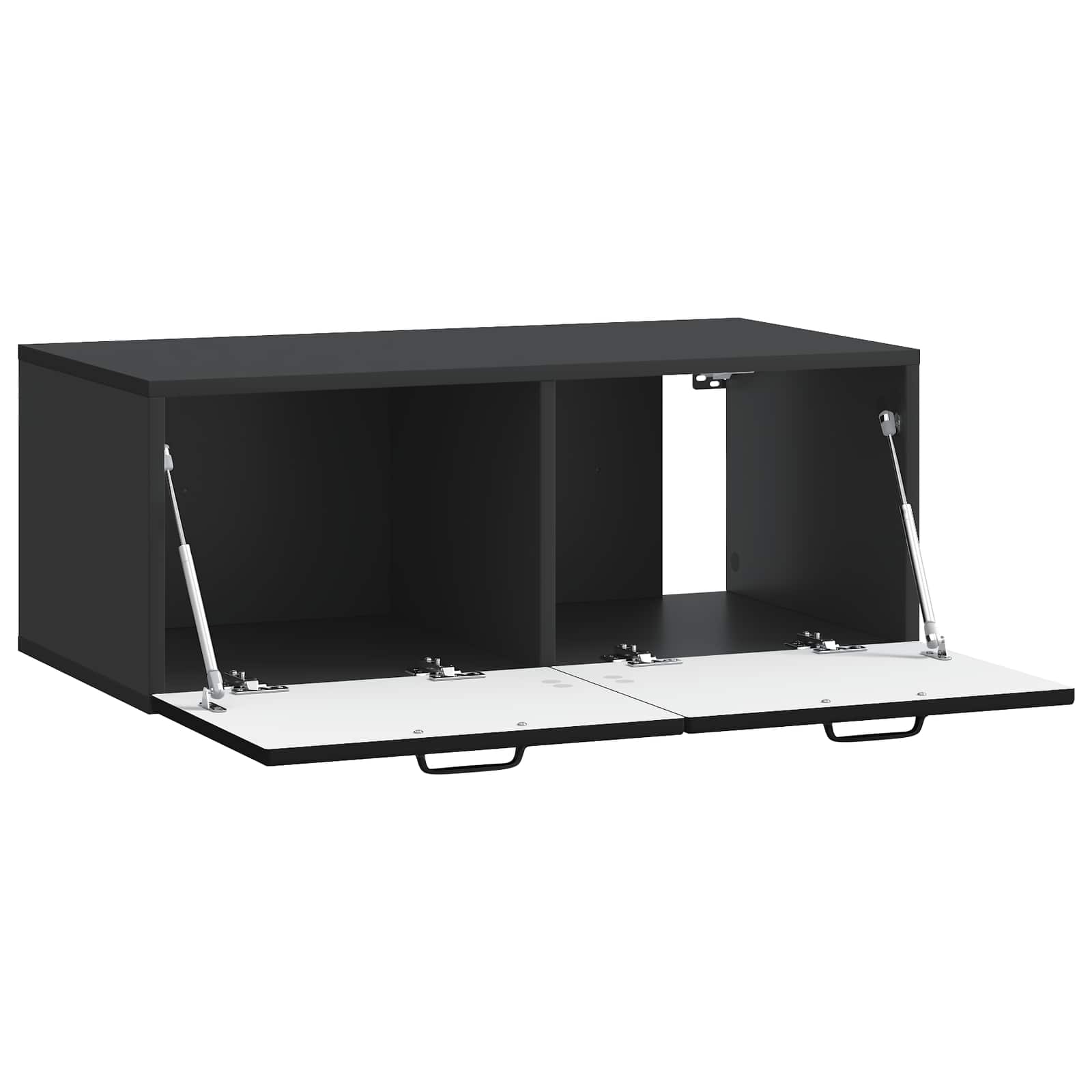 Wandbeugel TV-kast Zwart 78,5 x 41 x 30 cm Bewerkt hout
