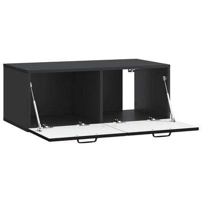 Wandbeugel TV-kast Zwart 78,5 x 41 x 30 cm Bewerkt hout