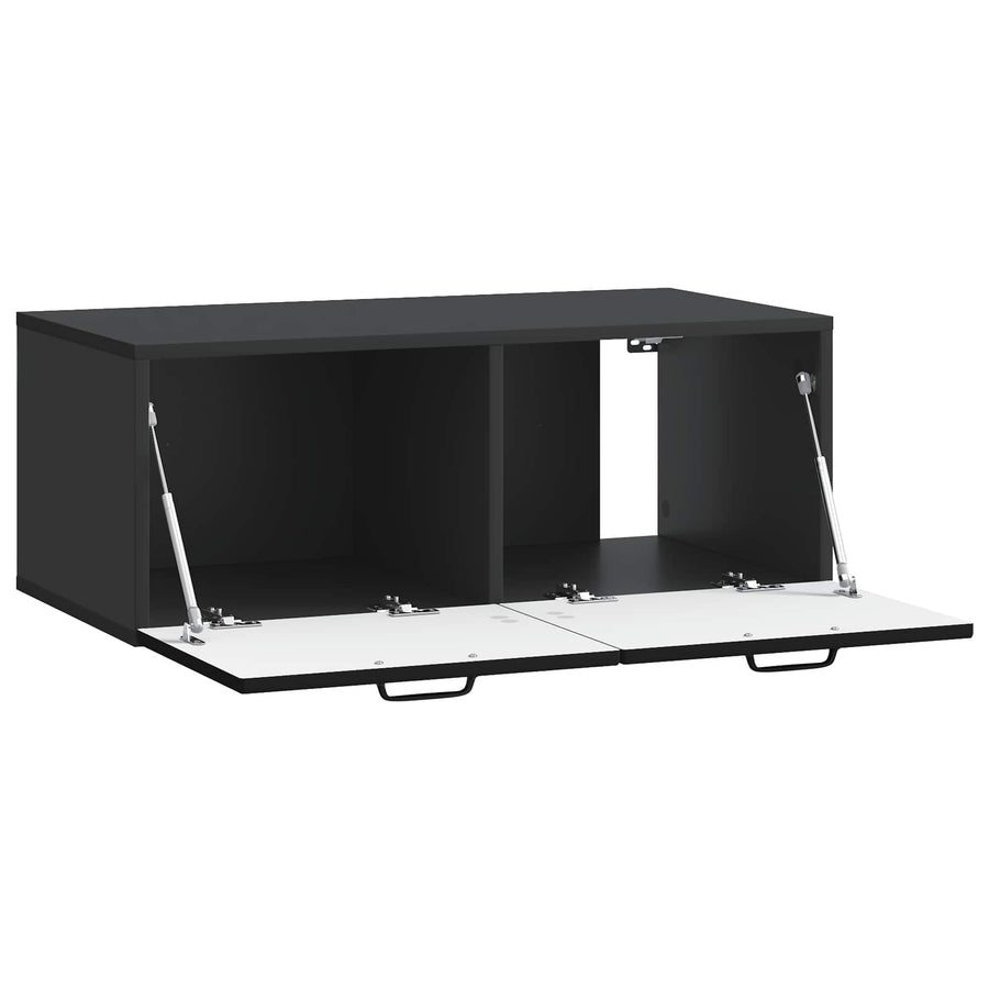 Wandbeugel TV-kast Zwart 78,5 x 41 x 30 cm Bewerkt hout